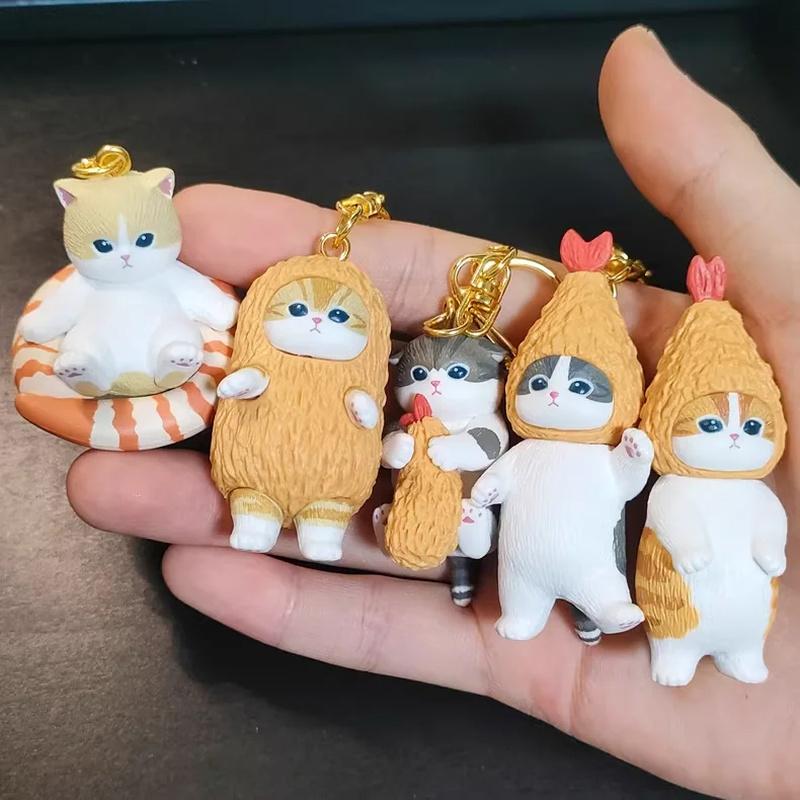 Муфосанд Жареные Креветки Акула Кот Брелок Слепой Куб Подвеска для Рюкзака Коллекционная ПВХ Фигурка Действия Модные Игрушки Подарок на День Рождения