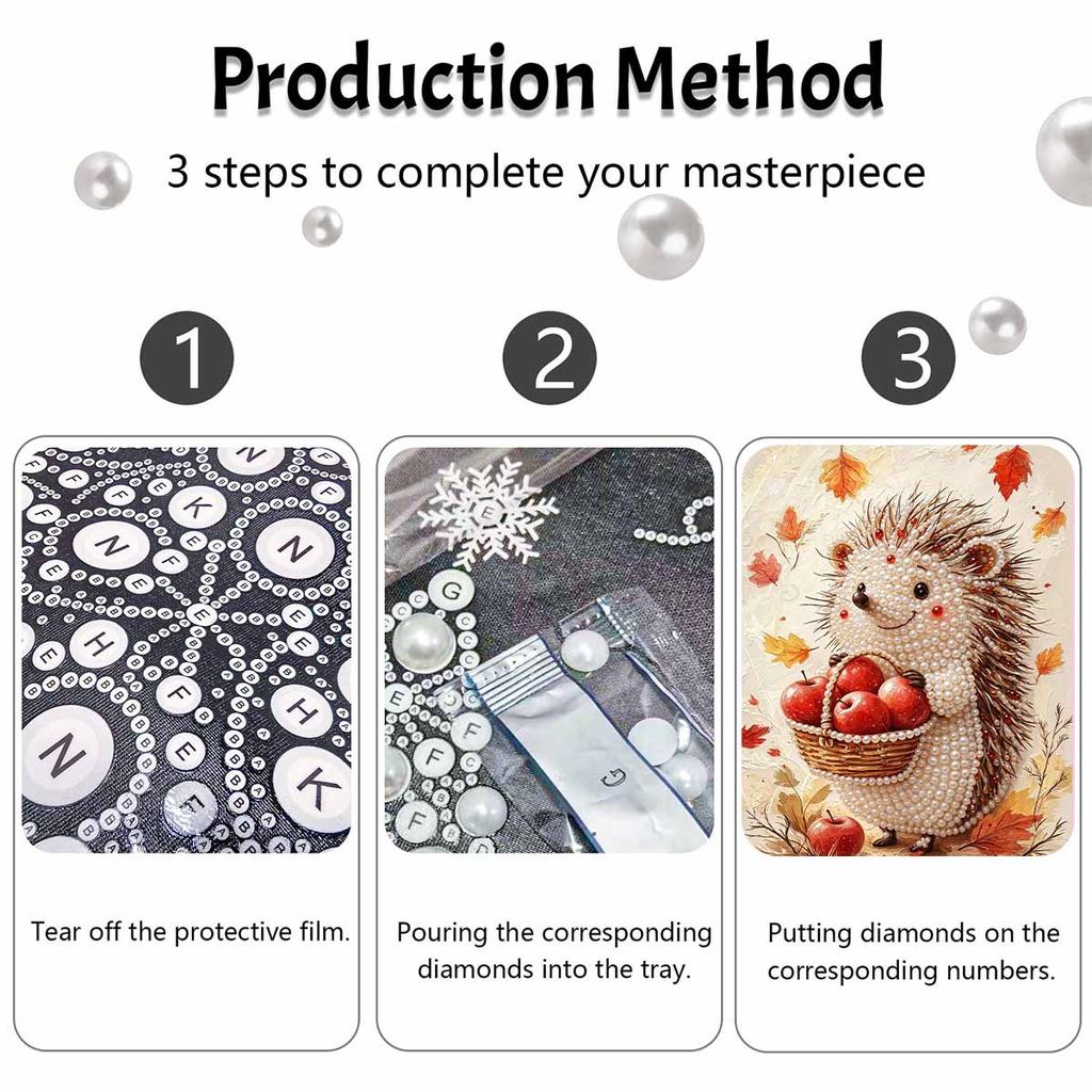 Животная жемчужная картина ручной работы DIY осенний ёжик жемчужная арт-картина наклейки домашний декор подарок