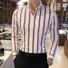New Long Sleeve Striped Shirts For Men Business Casual Formal Blouse