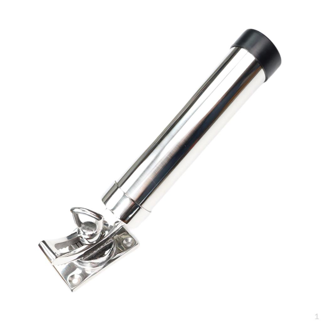 Держатель для удочки, крепление на палубе, зеркально полированное прямоугольное основание, прочная стойка для