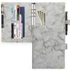 Toplive Notebook System A5 Loose High Quality PU Memo Ring Card Pen Schedule Travel Graduation Employment Light Notebook Business Office Marble Gray