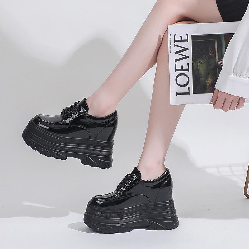 Fashion Women's Versatile Small Leather Shoes Thick Bottom Inner Height Increase Oxford Shoes Women's British Style JK Uniform Shoes