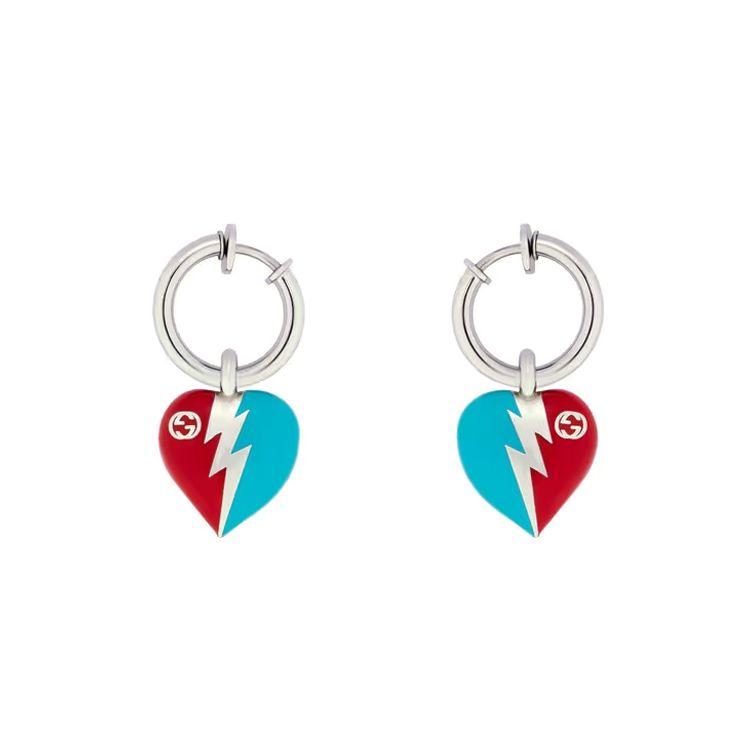 Gucci G Series Heart Shaped Exquisite Fashion Jewelry Glossy Resin Earrings Women earrings Silver 729604-J978H-8516