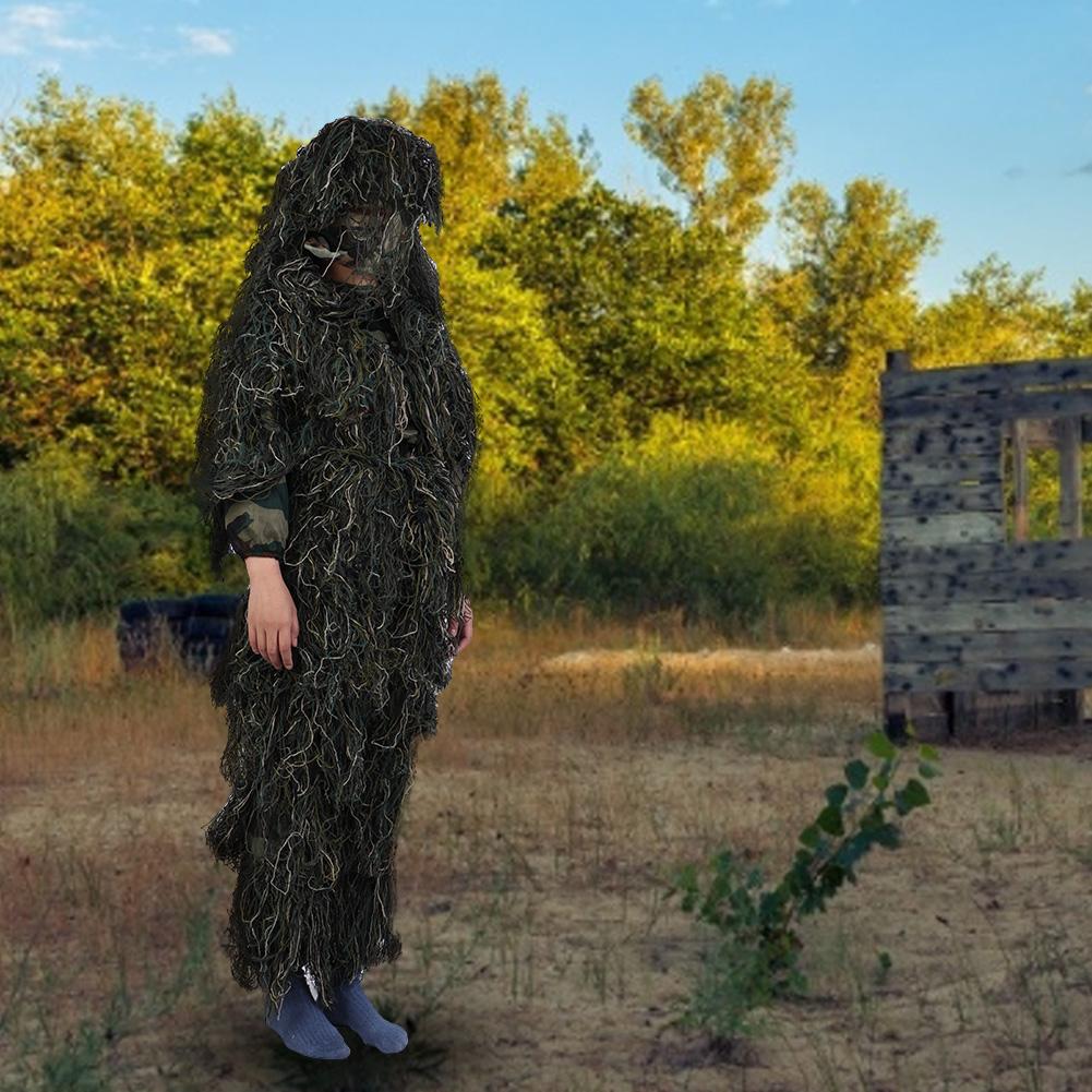 Детская маскировка, детский костюм Ghillie, военная куртка, брюки, шляпа, комплект для охоты