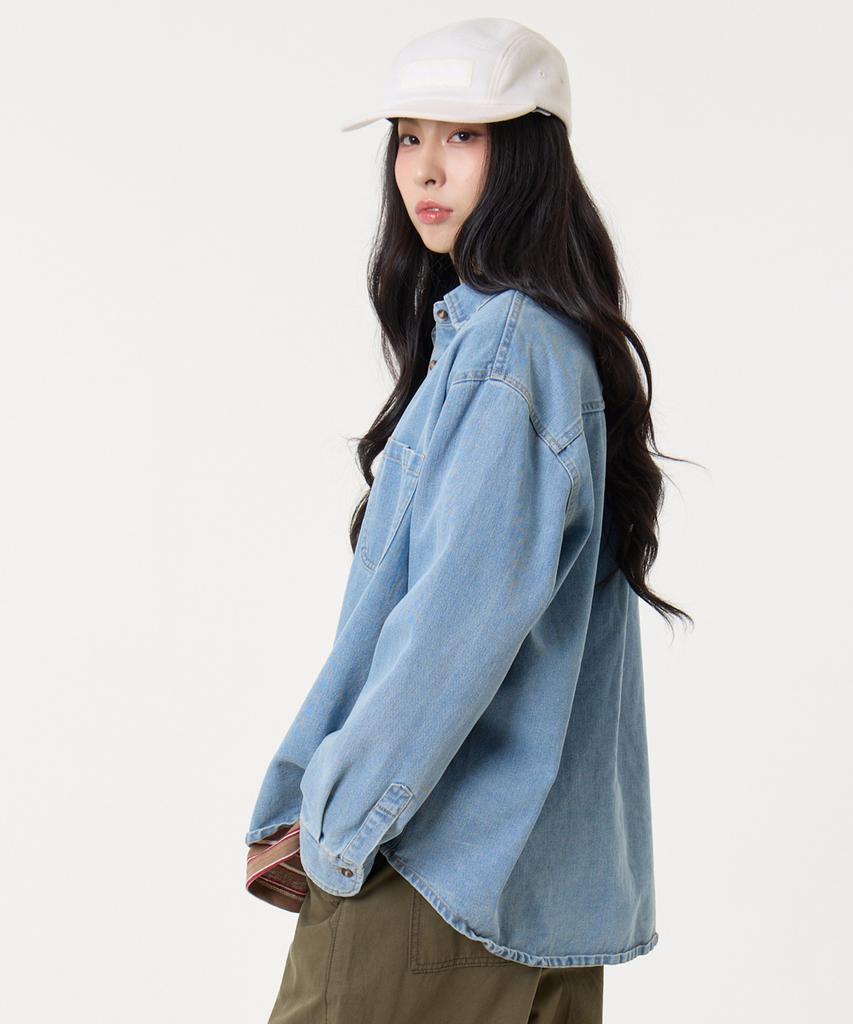 UNKNOWN PLANET Loose Fit Denim Shirt Blue