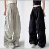 Women's 2025 American Retro Wide-Leg Parachute Cargo Pants - Quick-Dry, High-Waisted, Loose Fit