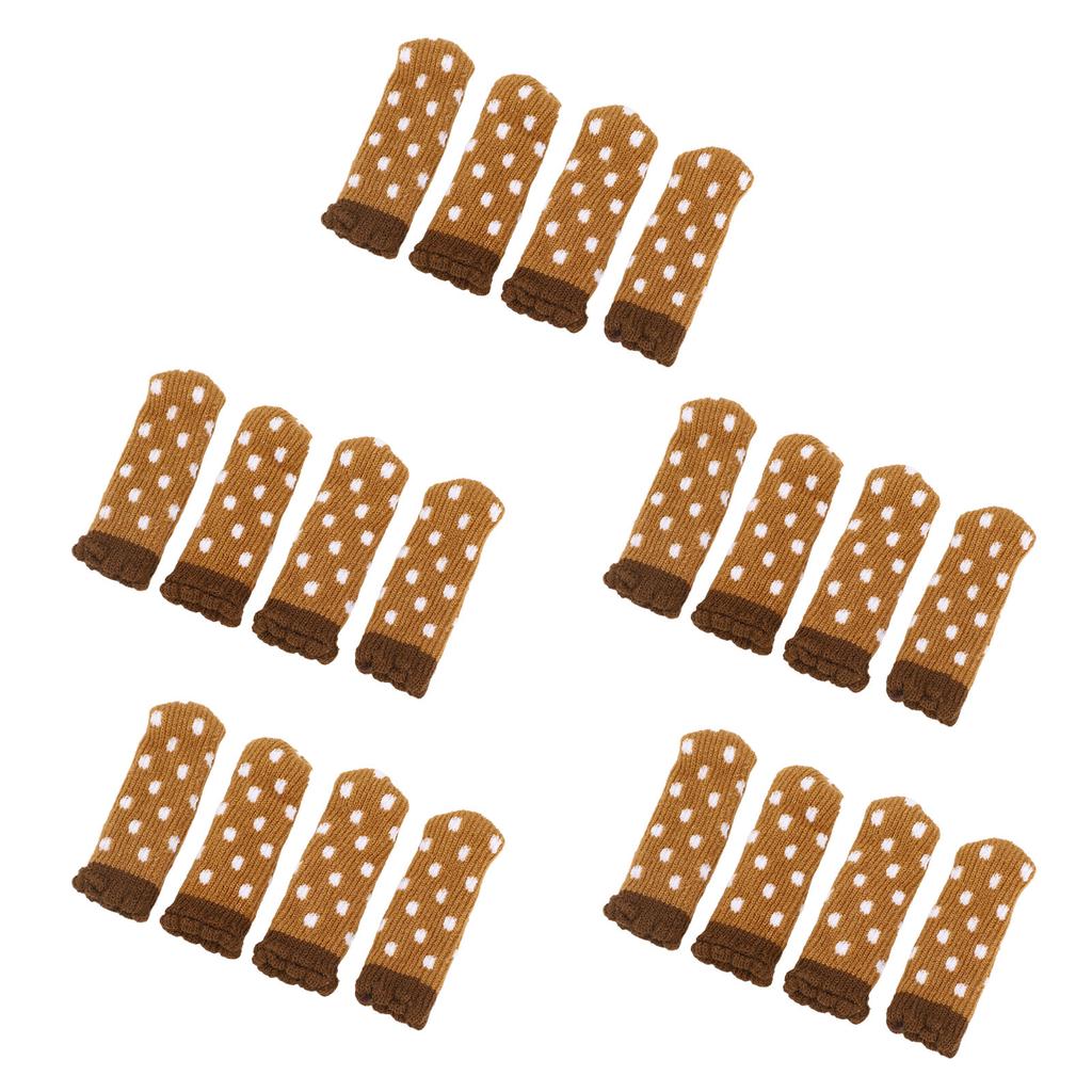 20PCS Furniture Leg Cover Pad Mute Floor Protection Mat Chair Leg Protectors for Chair Table Jacquard Type 1