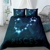 Комплект постельного белья со знаком зодиака Водолей 3D King Queen Double Full Twin Single Size Duvet Cover Pillow Case Set