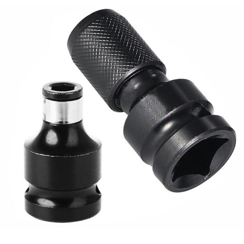 1/2" Square To 1/4" Hex Ratchet Socket Wrench Adapter Spanner Set Drive Converter Impact Tool Quick Change Converts Shank Drill Chuck Conversion Kit