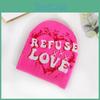 Letter Embellished Knit Cap With Love Text Unisex For Fall Season
