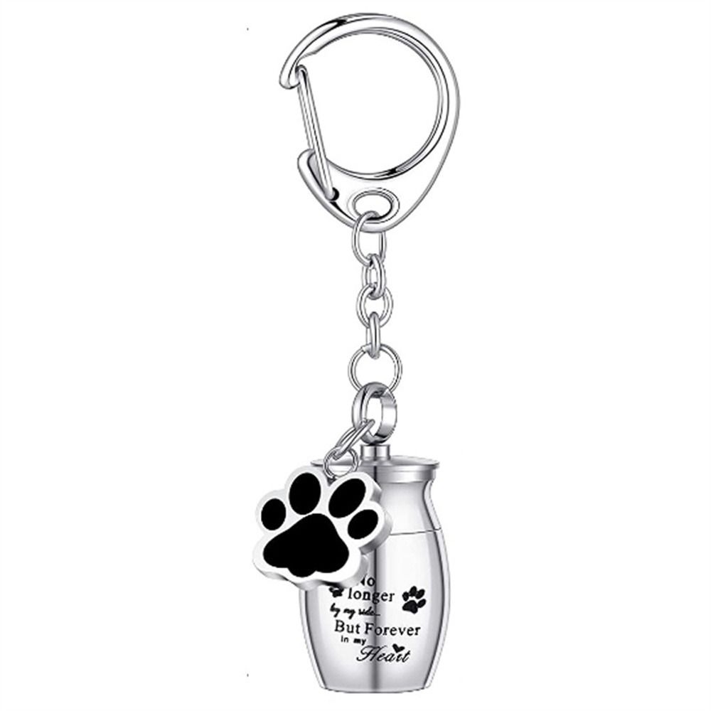 Dog Cat Ashes Pet Urns Keychain Paw Print Pet Urns Keyring Dog Ashes Keepsake  Cremation Jewelry