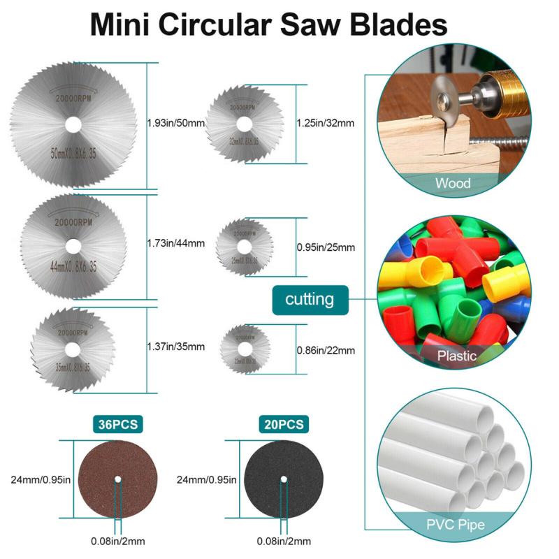 88 шт./компл. алмазные отрезные круги для вращающегося инструмента Dremel, шлифовальный станок, металлический отрезной диск