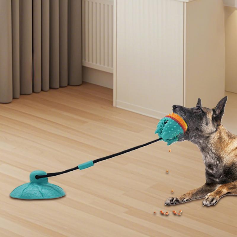 Жевательные игрушки для собак Агрессивная игрушка для прорезывания зубов щенков с присоской Перетягивание каната Развлечение с выдачей лакомств Компаньон для собак Мягкий мяч