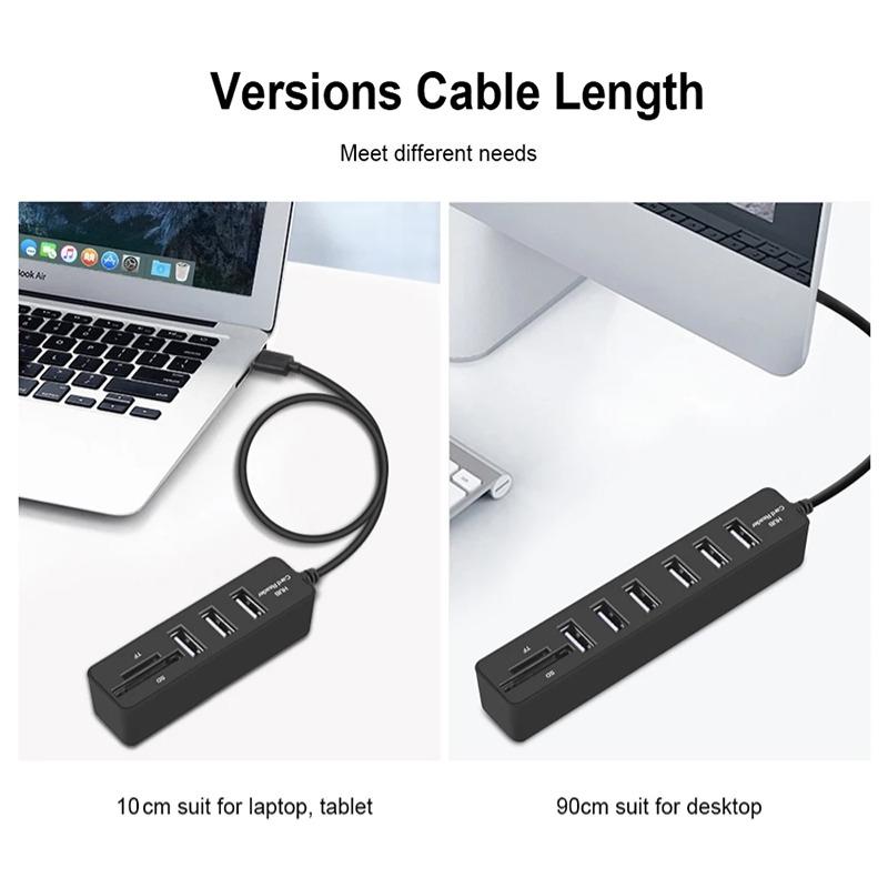 5/8-портовый USB-концентратор-расширитель-адаптер USB-концентратор 2.0 Многопортовый USB-разветвитель Док-станция SD/TF Card U Устройство чтения дисков Высокоскоростной OTG для ПК, планшета, ноутбука