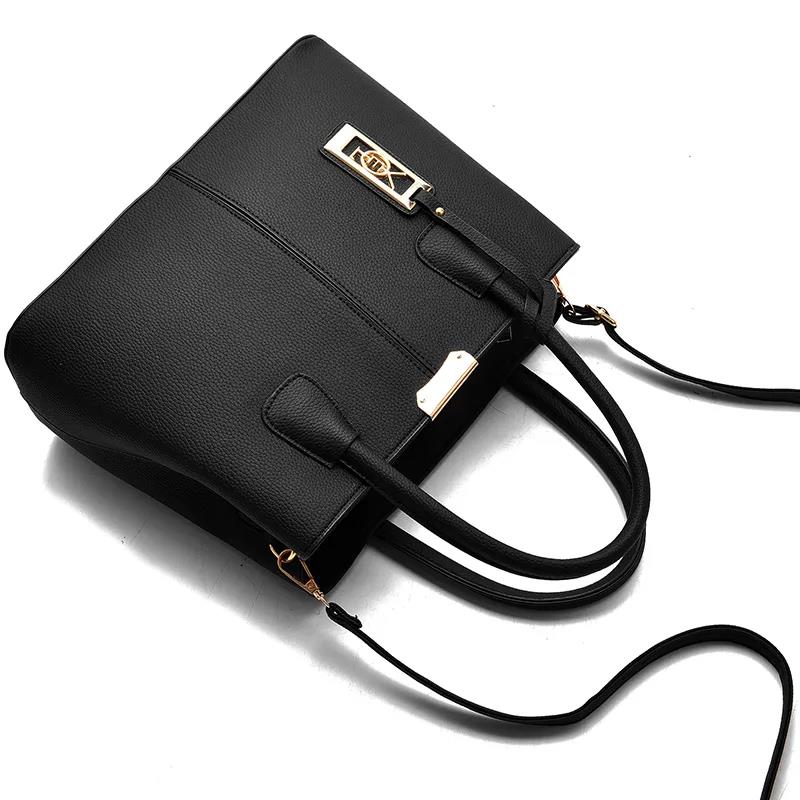 Женская сумка из мягкой кожи, большая вместительная сумка-мессенджер на одно плечо, однотонная кожаная сумка для офисных дам