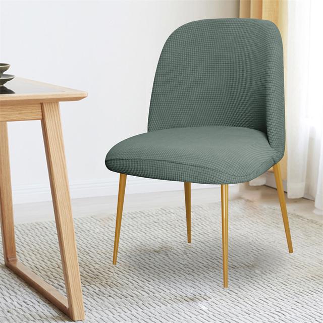 Polar Fleece Stretch Chair Cover Duckbill Curved Dining Chair Slipcover Low Back Stretch Seat Covers For Kitchen Hotel Decor