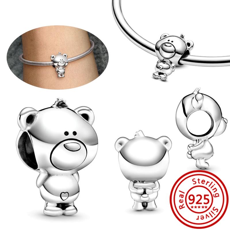 925 медь Милая серия животных Кошка Собака Слон Единорог Птица Подвеска Бусины удачи Подходят для оригинального браслета с шармами Pantaro DIY Циркон