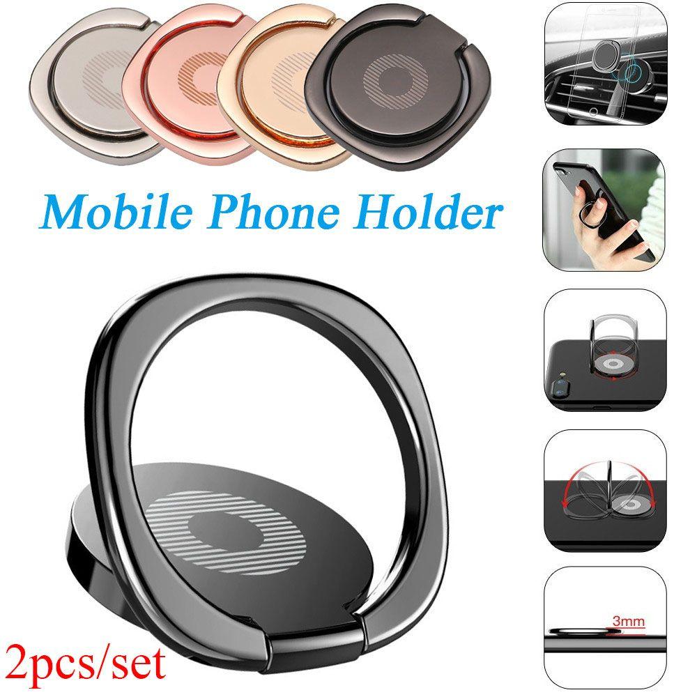 Ultra Thin Aluminium Alloy Car Bracket Finger Ring Holder 360 Rotation Table Mobile Phone Stand