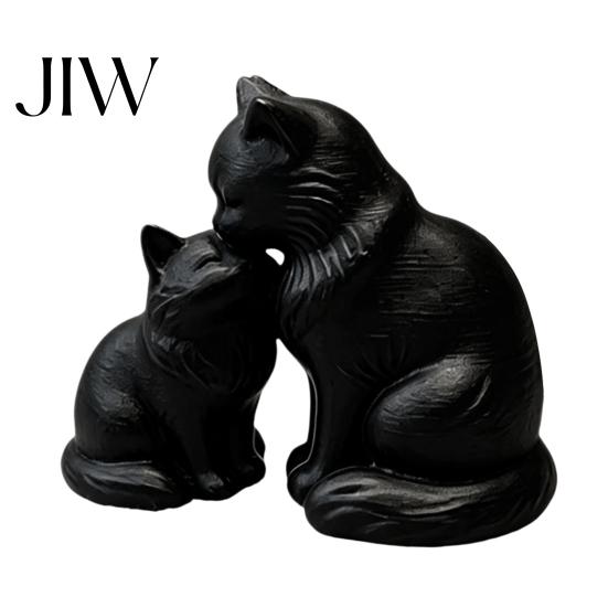 Couple Anniversary Keepsake 3D Printed Cat Figurine, Cute Mother And Baby Kitten Statue, Housewarming Gift for Friends Minimalist Animal Ornament