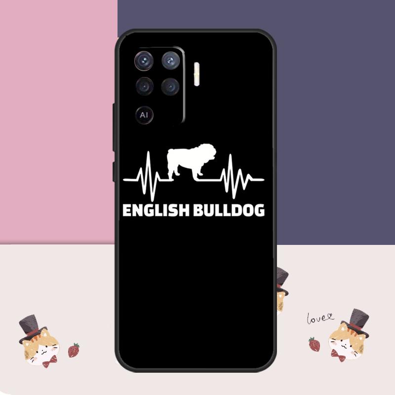 Чехол 'Сердце английского бульдога' для Oppo A38 A58 A78 A98 A54 A74 A94 A18 A57 A17 A77 A80 A60 A40 A96 A76 A16 A15 A5 Pro