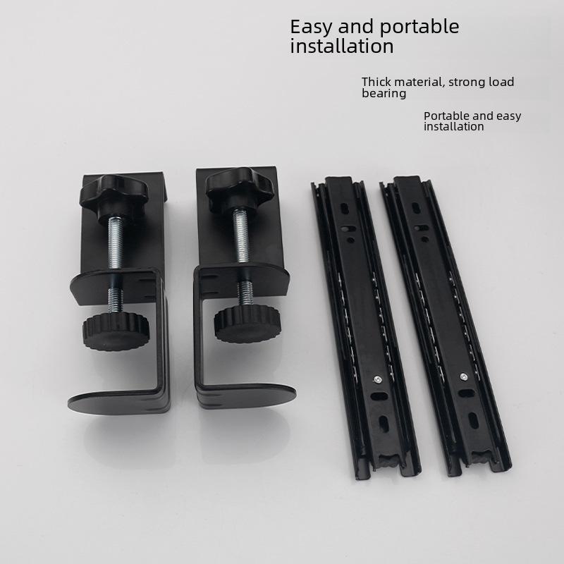 Подставка для клавиатуры и держатель для мыши: Выдвижной ящик стола без сверления