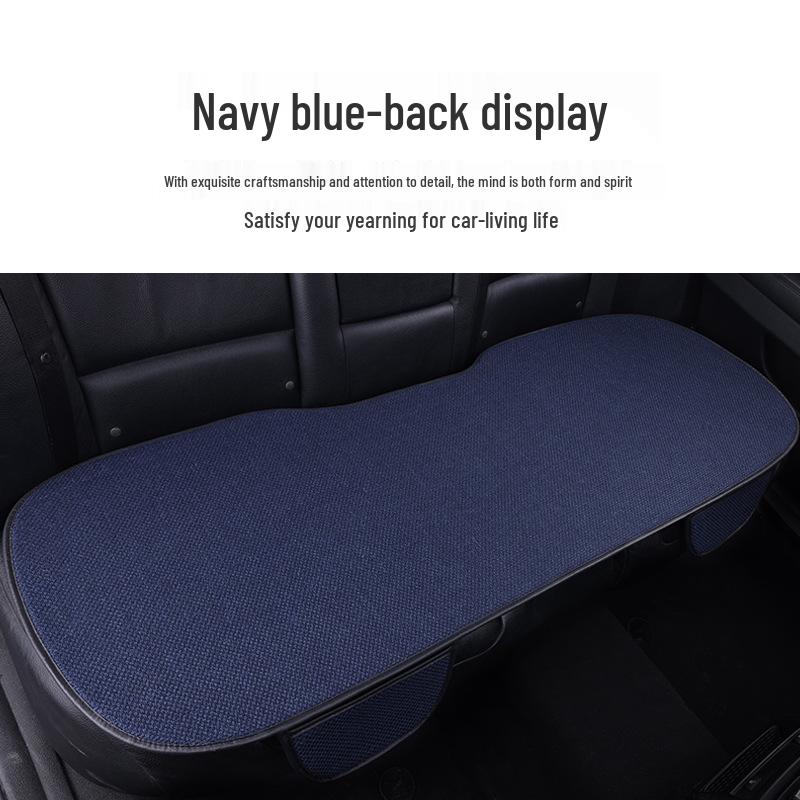 All-Season Linen Car Seat Cushion Set: Three-Piece Universal Fit for Driver/Passenger and Rear Seats