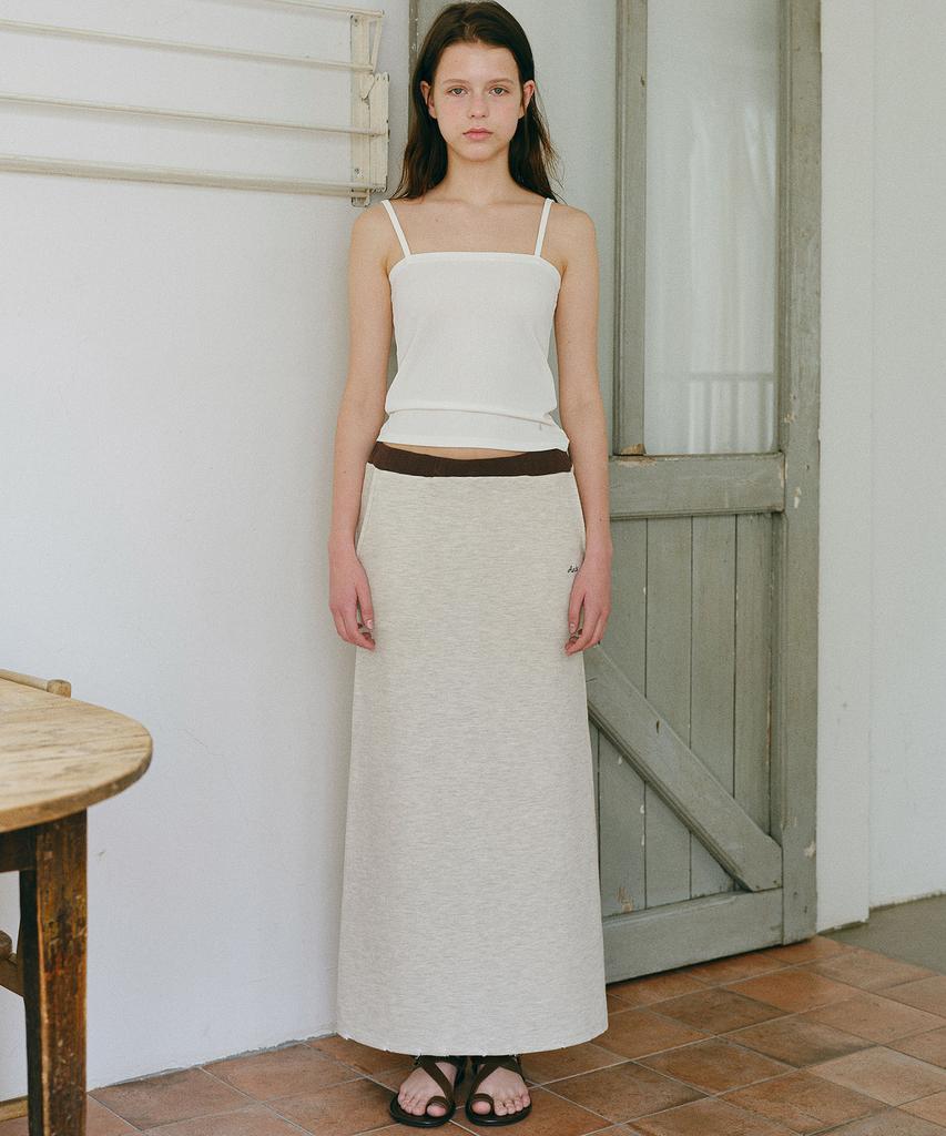 Annies Coast Waffle Long Skirt (White Melange)