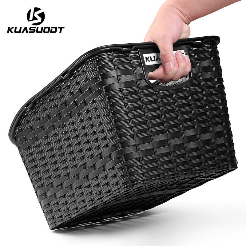 Large Capacity Bicycle Rear Basket with Lid for Mountain and Electric Bikes - Pet or Cargo Carrier.