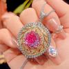 Jewelry Copper Bottom Gold-Plated Millennial Cut Dragon Fruit Color Temperament Pendant Female Lead Stone 14Mm