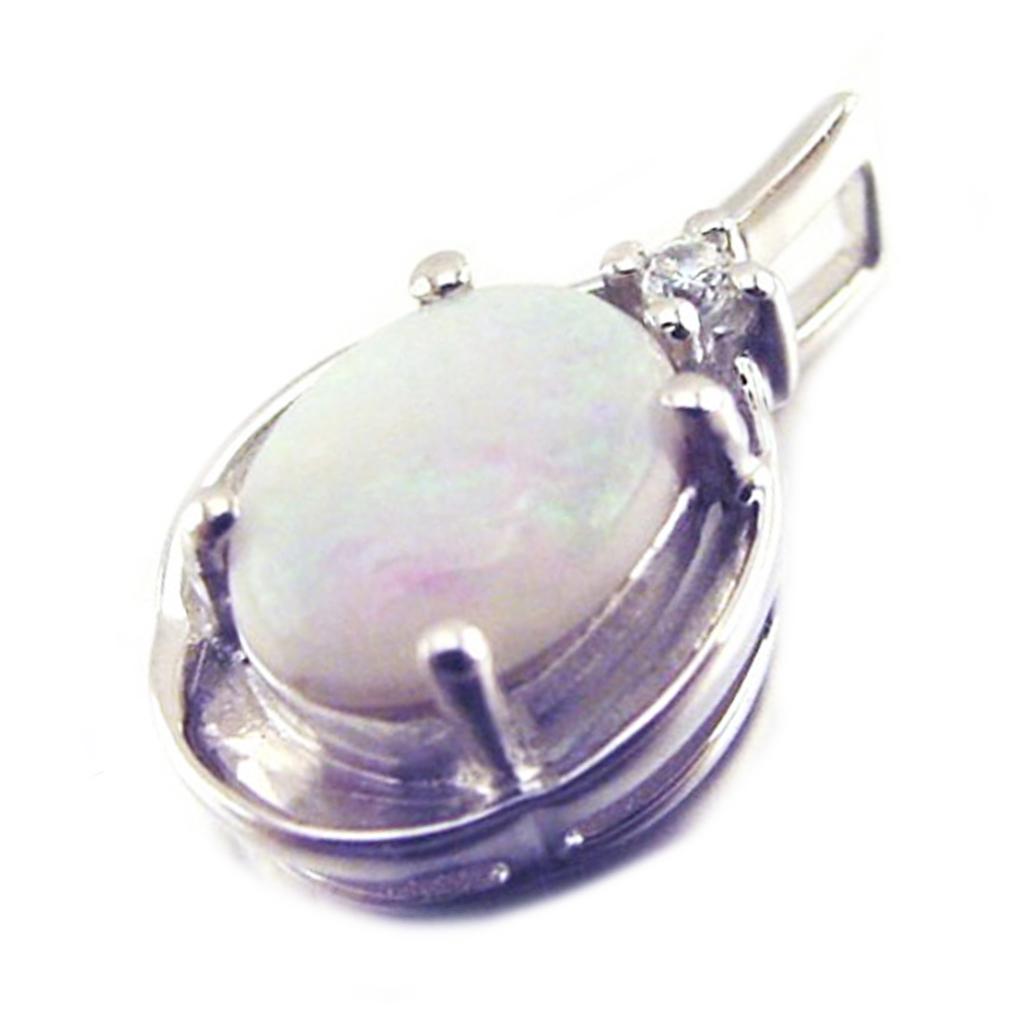 Les Trésors De Lily [E8669] - Artisan Silver Pendant 'Goddess Opal' Silver White (rhodium-plated) - 15x9 Mm