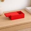 Red organizer box with a sliding lid for small items