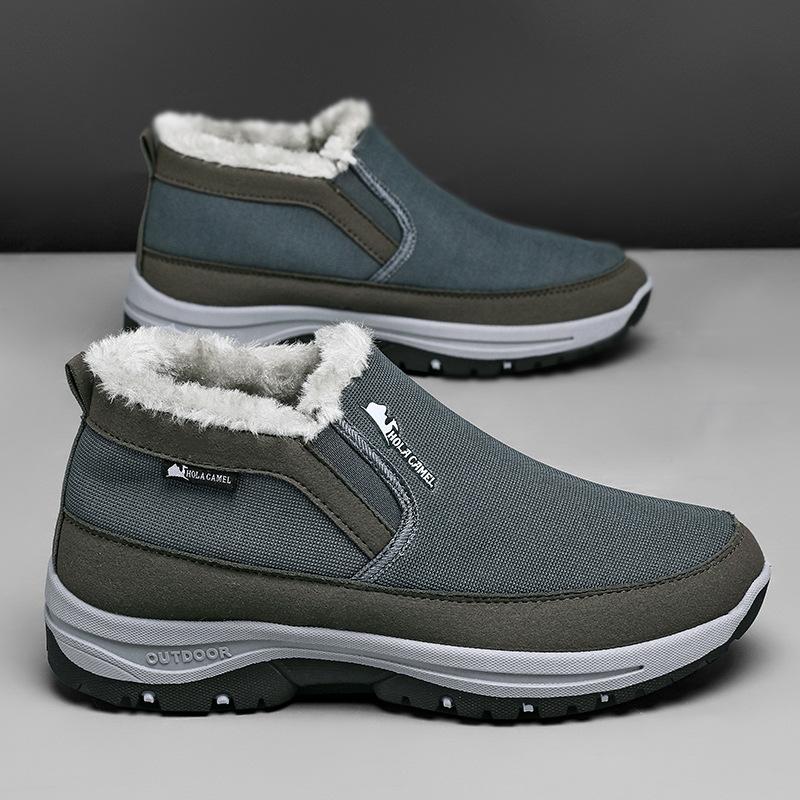 Мужские зимние высокие сноубутсы с утолщенным хлопком, противоскользящие, водонепроницаемые, теплые, уличная обувь для холодной погоды