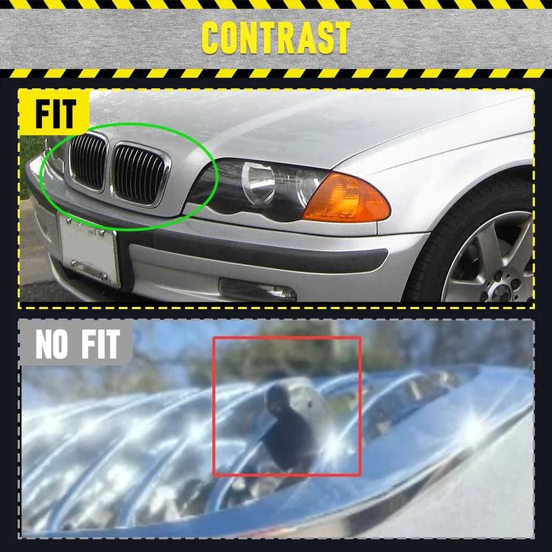 Хромированная решетка переднего капота, 2 шт., для BMW E46, дорестайлинг, 4-дверный, 1998–08/2001 51138208489 51138208490