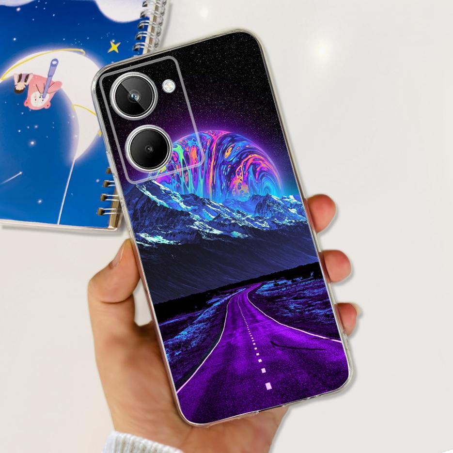 Чехол для Realme 10 4G Цветной Расписной Чехол Мягкий Силиконовый Чехол для Телефона Для Realme 10 Pro Plus Realme10 Pro+ Задняя Крышка Coque Capa
