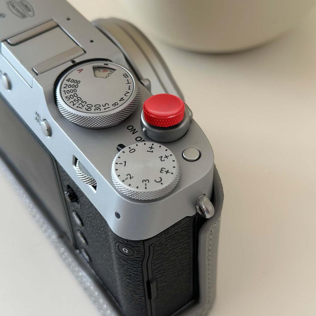 Yullmu Camera Shutter Pure Copper Soft Compatible with Fuji Leica Nikon and More Comfortable and Easier Installation Button, 2-Pack (Red & Black),