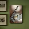 2D Wall Art Tactical FN Pistol With Silencer And Extra Magazine Wall Art Signage,   Iron Wall Art Signage