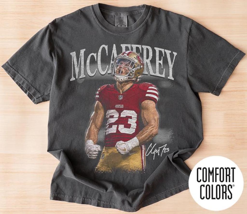Comfort Colors Vintage Christian McCaffrey Shirt, Game Day Shirt, Football Shirt