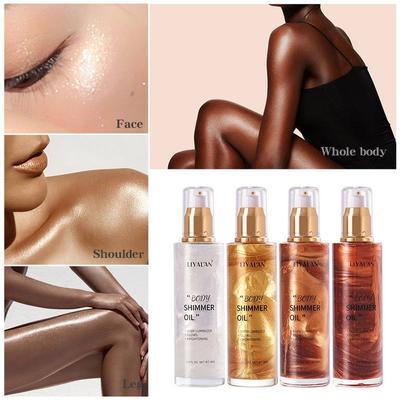 Масло для сияния тела Bronze Body Shimmer Oil Face Brightening Glow Pearl White Highlighter Illuminator 80 г