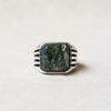 Moss Agate Signet Ring: 925 Solid Sterling Silver, Handmade Square Shaped Gemstone Ring, Men Women Ring