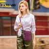 Smartphone Pouch for 3 Earphone Small Item Card Large Purple [FANDARE] Women, Wallet, Layers, Hole, Mini, Shoulder, Waterproof, PU, 6.5 Inch,
