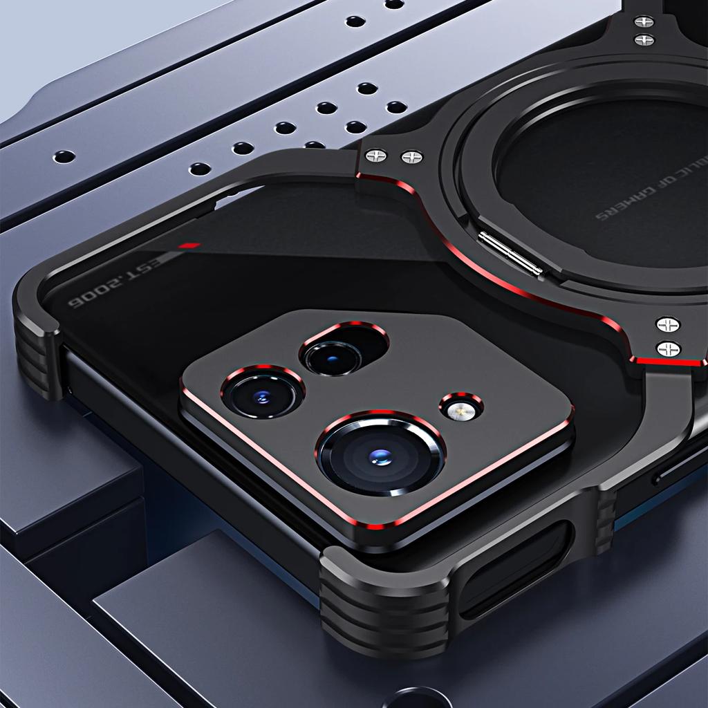 Безрамочный чехол для телефона из алюминиевого сплава с вращающейся на 360° подставкой-кольцом для Asus ROG Phone 8 Pro