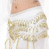 Belly Dance Hip Skirt Scarf Wrap Belt Chiffon Hipscarf with Gold Coins