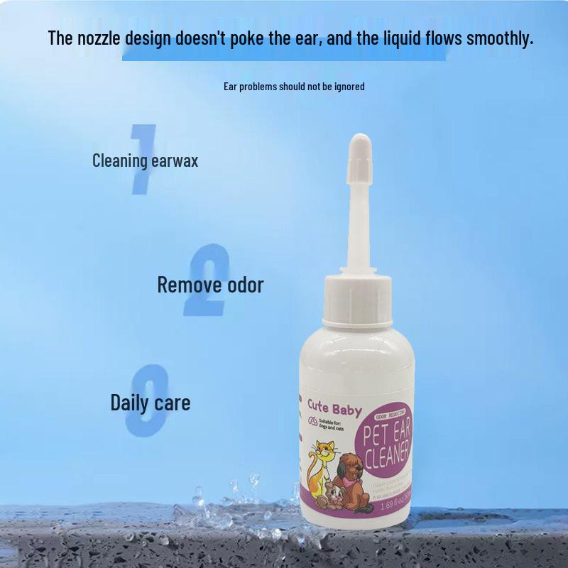 Капли для ушей для домашних животных для удаления клещей и грибков - Очищают и промывают уши кошкам и собакам
