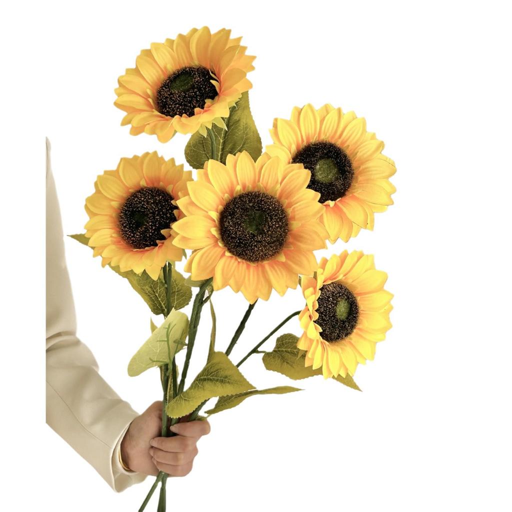 Букет подсолнухов - Искусственные шелковые цветы для украшения гостиной, офиса, спальни