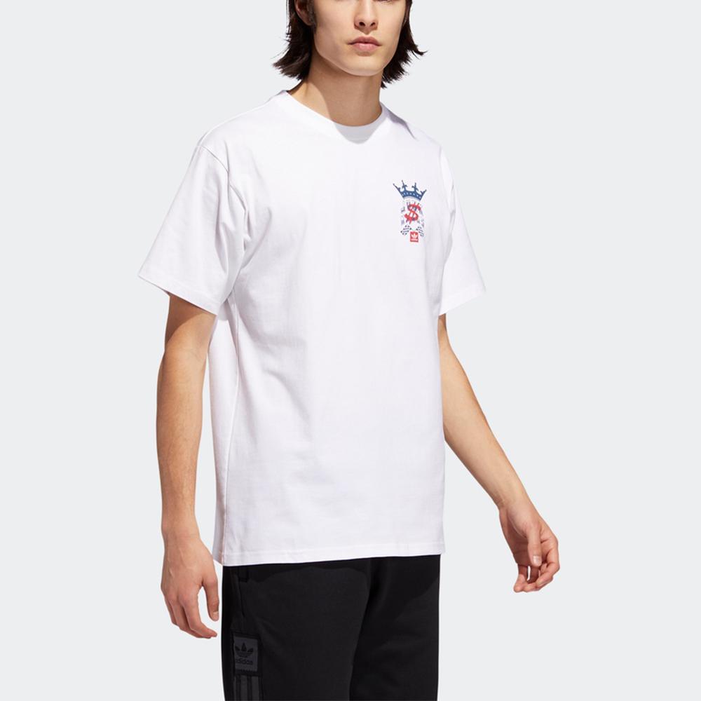 Adidas Оригинальная спортивная футболка Wehaultee с принтом скейтборда с круглым вырезом и короткими рукавами, мужские топы, белые EC7294