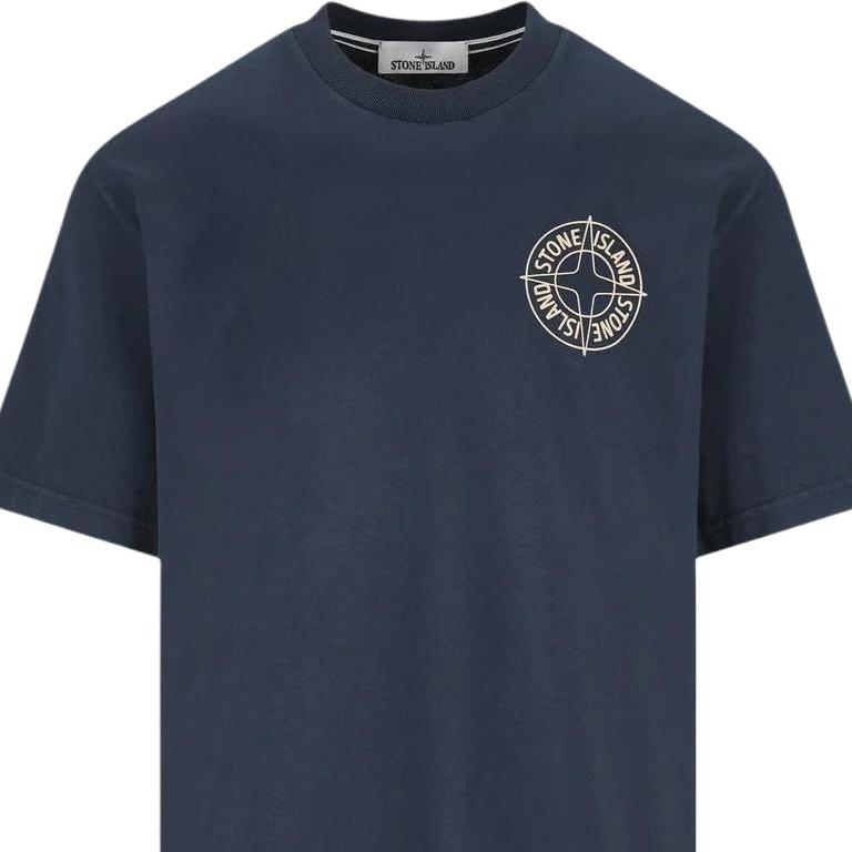STONE ISLAND Мужская футболка с круглым вырезом, принтом логотипа и короткими рукавами L1S152100001S0284-V0020
