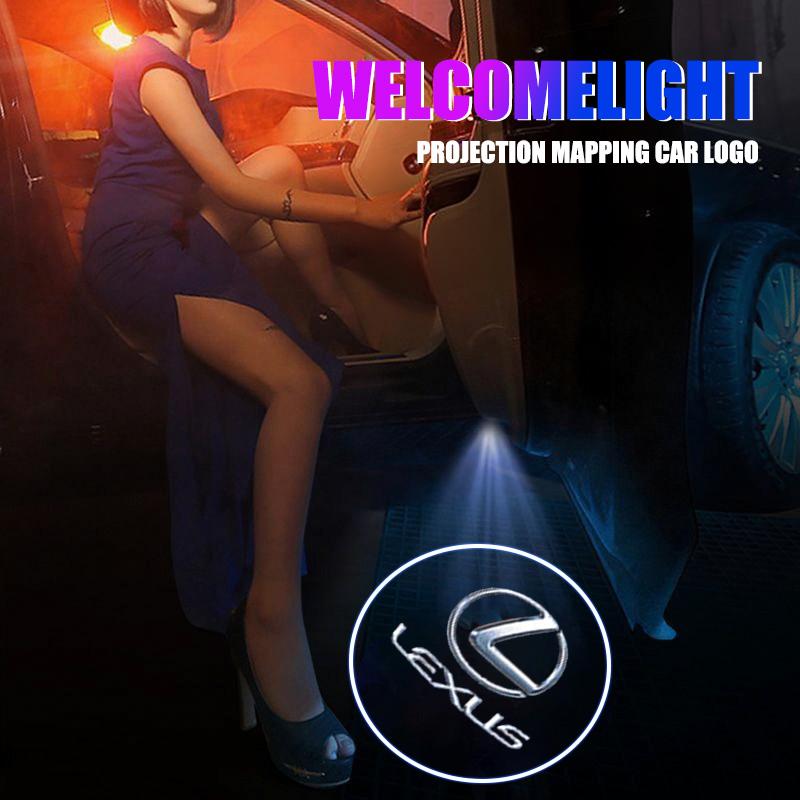 THQP1 2Pcs Led HD Car Door Logo Welcome Light Projector Lamps For Lexus GX460 Ct200h IS250 ES 220D IS200 Fsport GS GX IS LS LX NX RX
