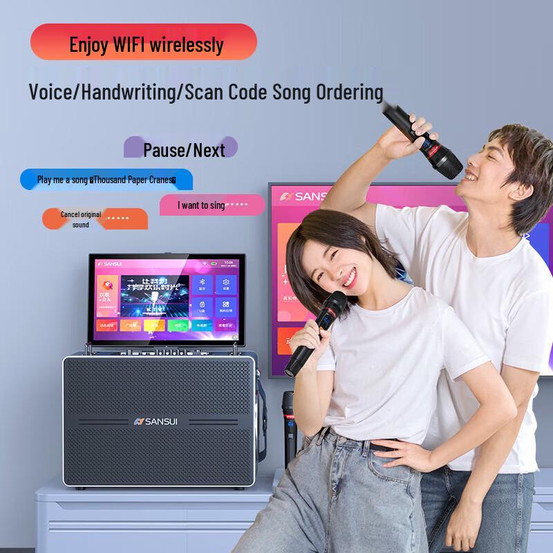Sansui Portable KTV Speaker System with 17-inch Display CN plug (adapter included)