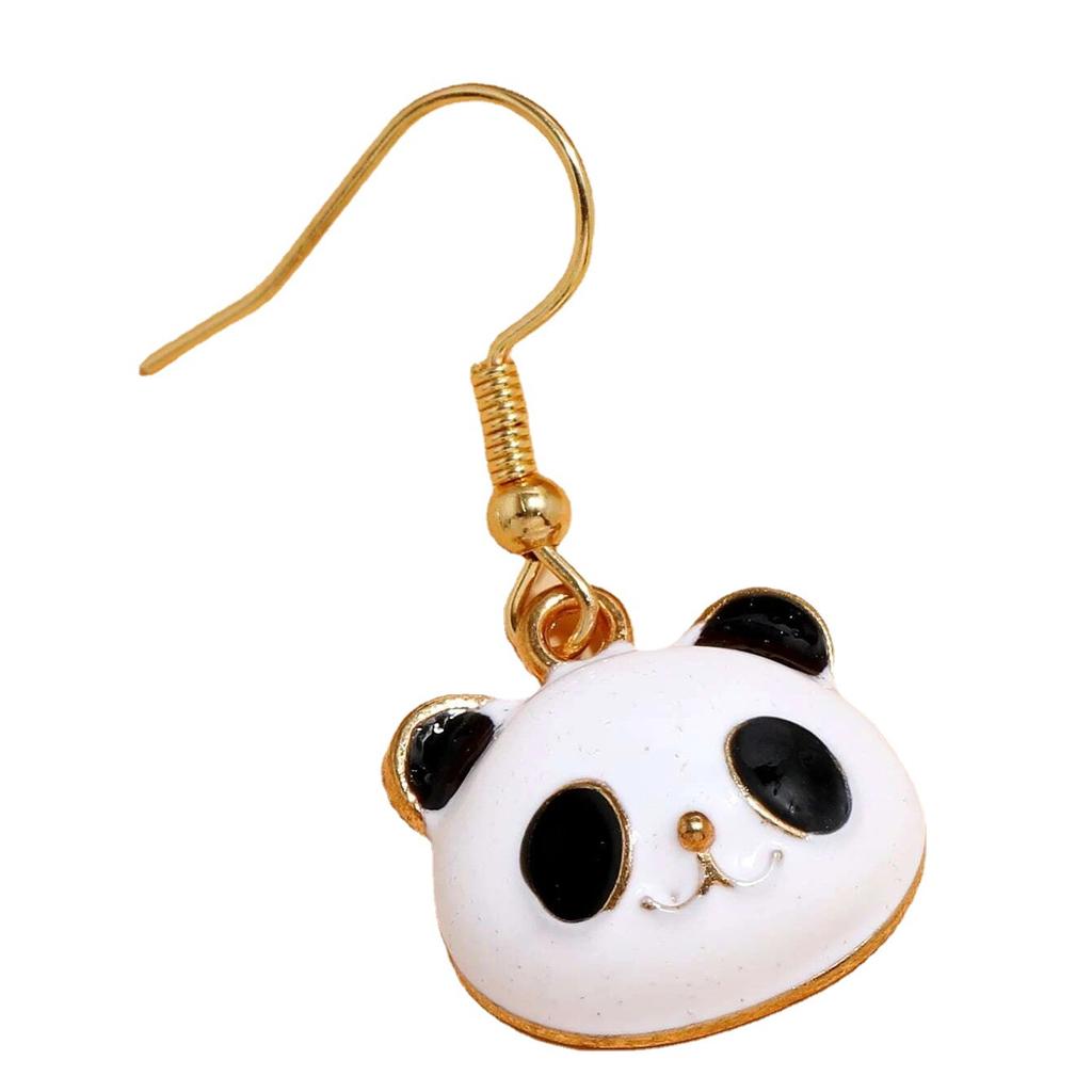 Классическое национальное достояние, супер милые серьги в виде панды, черно-белые серьги с маленькими животными из бамбукового медведя, капающего маслом.