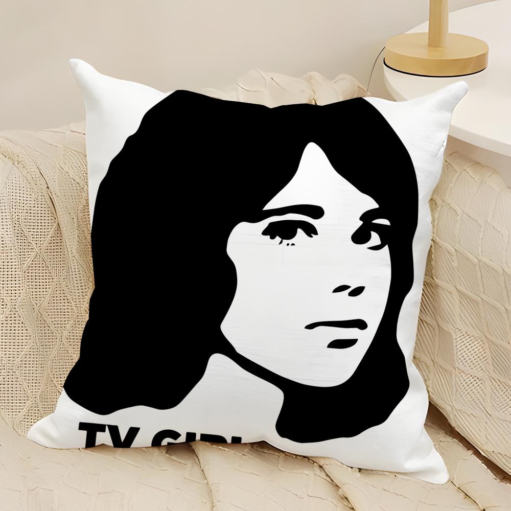 Hot TTV Girl Who Really Cares Pillow Case Natural Linen DoubleSided Printing Sofa Home Decor Cushion Cover